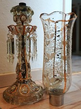 Stehlampe französischer Stil antik Glaslampe Tischleuchte