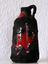 WGP Seltene Vase Henkelvase Roth Keramik Fat Lava Kirschrot schwarz 60er