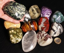 Jumbo Trommelstein Unikat besondere Steine Handschmeichler groß L XL Steinschatz