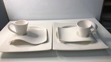 Villeroy & Boch Fine China 6 teiliges Set Tassen, Unterteller, Speiseteller
