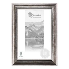 Bilderrahmen Antik Massivholz SILBER Shabby Vintage Barock Chic | RIGA | CLAMARO