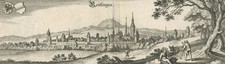 REUTLINGEN - Panoramaansicht - Merian - Kupferstich 1643
