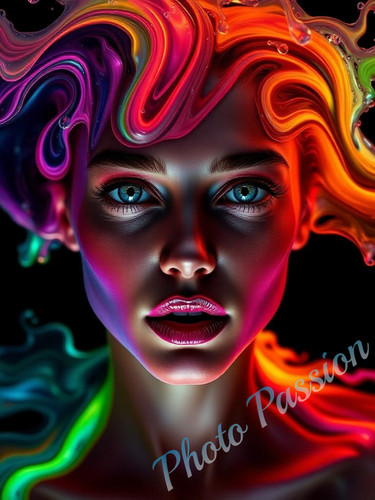 Foto portrait frau neon - a4,