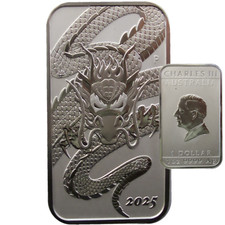 Dragon Rectangular 2025 1oz Silber Ag 999,9 Perth Mint Australien incl Kapsel