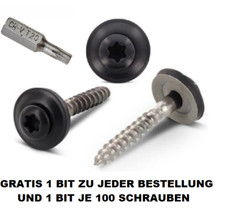 Spenglerschrauben Anthrazit RAL 7016 Edelstahl A2 V2A 15mm Dichtscheibe  TX 20