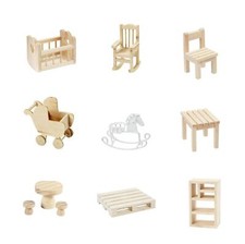 Wichtelmöbel Thema Baby Kinderzimmer aus Metall o Holz, Miniatur Möbel Wichtel