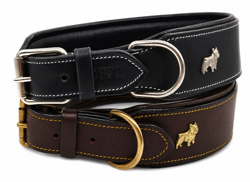Hundehalsband bulli braun - hundehalsband,