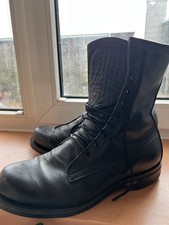 Military Stiefel Schwarz Leder