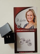 Silber 925 Ohrstecker Zirkonia von Di Lusso Ohrschmuck mit Zugabe Halskette NEU