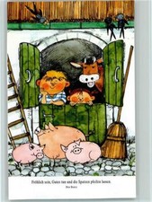 40124492 - Jungs am Stalltor schauen auf die Schweine Humor