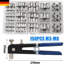 150 Stück Edelstahl Blindnietmuttern Nietmuttern Nietmutternzange M3-M8