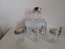 3+1 niedliche kleine Schnaps-Gläser „Humpen“ m. Deckel