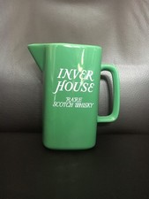 INVER HOUSE Whisky Karaffe Keramik Pitcher Wasserkrug Vintage Werbung PUB BAR