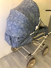 Baby-Hauck Kinder-und Sportwagen Vintage 80er Jahre - Blau Blumen "NUR ABHOLUNG"