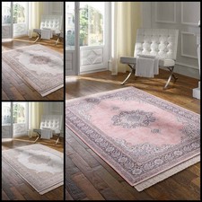 Teppich Royal Vintage Medaillon-Seidenoptik-Wohnzimmer, Schlafzimmer, Esszimmer