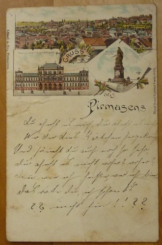 Gruß aus pirmasens pfalz - aus, 1899