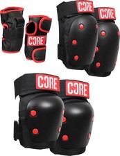 Core Stunt-Scooter Park-Roller Skate MTB Triple Protektoren 3er Set Schwarz XS