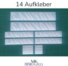 Rahmen Aufkleber Set2 passend für Canyon Fahrrad Rennrad Sticker 14x Weiß Gerade