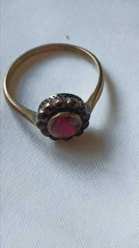 Granatring 333 gelbgold 8 - granatring, gelbgold,