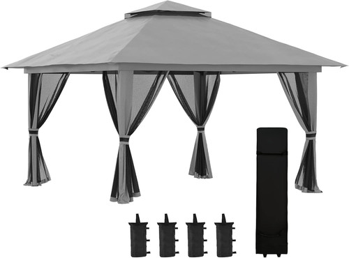Outsunny pavillon 4x4m - pavillon, stabil