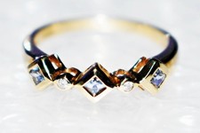 Tansanit + Diamanten 9 kt Gold