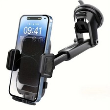 Car Phone Holder with Suction Cup Telescopic Dashboard & Windscreen Phone Holder