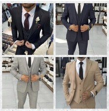 Slim Fit Herrenanzug mit Weste