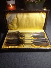 Auflösung -  6 antike versilberte Gabeln - BSF 90 in Originalschatulle