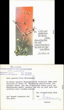 Ansichtskarte  kirchl. Spruch mit Blume, Glückwunsch zum Geburtstag 1980