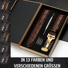 Uhrenarmband Leder mit Clip für feste Stege 18,20 , 22 , 24 mm mit Werkzeug für 