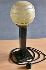 30er Jahre Lampe Art Deco Tischlampe Marmor Glas · Neu verkabelt · TOP Zustand