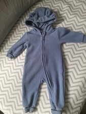 ErgeeKuscheliger Fleece Teddy Babyoverall Blau Gr.62/68