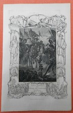 Kaiser Leopold I. u. König Sobiesky von Polen Wien     Stahlstich 1841  Geißler