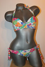 Triumph Bikini "Sloggi Pink Summer CTOP 02" 38 B Tanga bunt Neckholder o.Bügel 