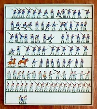 99 Historische 30mm Flachfiguren LEIPZIGER Zinnfiguren "Preussische Infanterie"