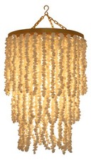 Deckenlampe / Deckenleuchte, Muschelleuchte aus hunderten Capiz, Perlmutt Plät