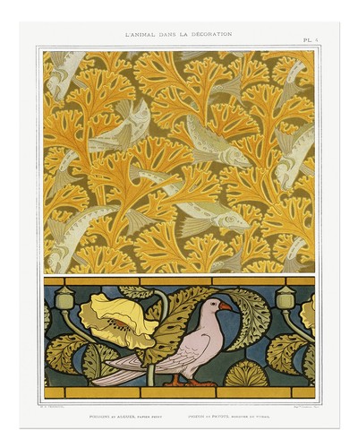 Jugendstil fisch vogel - jugendstil,