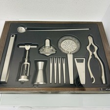 Wüsthof Dreizack vtg Barset Cocktail Bar Utensilien Atlantic 12 tlg + Holzkasten