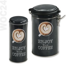 Vorratsgefäß Vorratsdose Vorratsbehälter Kaffeedose Teedose Paddose schwarz-grau