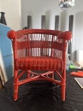 Vintage Stuhl Aus Rotem Rattan Kindersessel