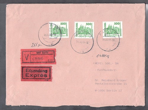 Ddr eilbote wertbrief mit - , eilbote-wertbrief
