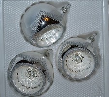 Christbaumkugel WINTERZAUBER Reflex 8cm 3St. per Box mundgeblasen, handbemalt