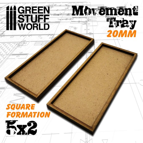 Mdf regimentsbases 20mm 5x2 - regimentsbases,
