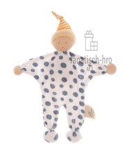 Alana Schmusetuch Puppe weiß blau gepunktet Püppchen Schnuffeltuch DM Wichtel