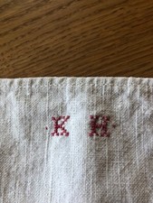 Altes Leinen Handtuch mit Monogram