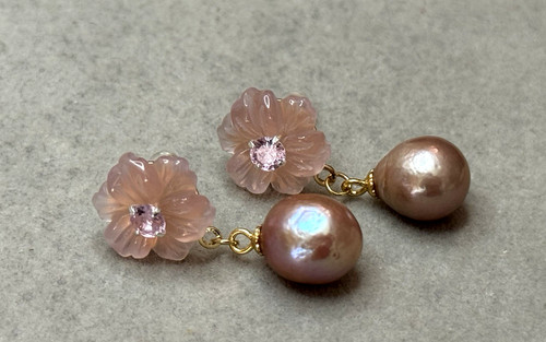 Ohrringe ohrstecker chalcedon - ohrstecker,