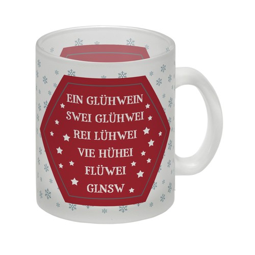 Glas tasse mit glühwein motiv - tasse,