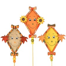 Deko Drachen Herbst Holzstecker Pflanzenstecker Herbstdeko Holz 33,5cm 6St