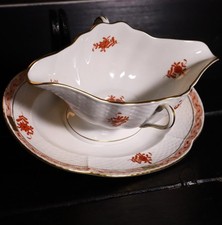 Herend Vintage Porzellan Apponyi Orange große Sauciere 234 Chinese Bouquet #W