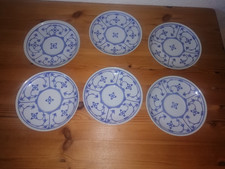 6 xJäger Eisenberg  Unterteller indisch Blau Saks Strohblume + 1 gratis